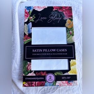 White Satin Pillow Cases - 2 Pack